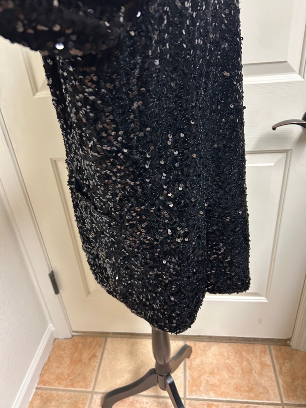 Joan Rivers Red Carpet Sequin Boyfriend Blazer, Size XL, Black - Picture 8 of 11